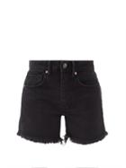 Raey - Comet Mid-rise Organic-cotton Denim Shorts - Womens - Black