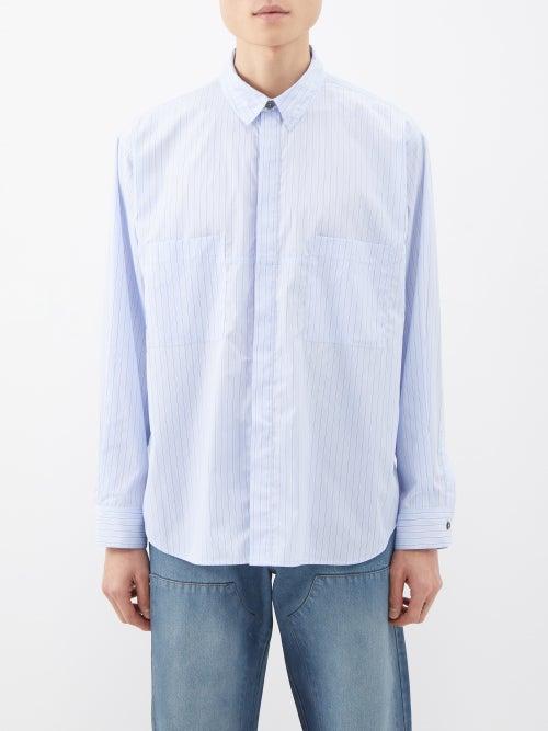 Maryam Nassir Zadeh - Patch-pocket Cotton Oversized Shirt - Mens - Light Blue