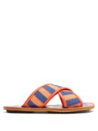 Marni Samsy Crossover Striped-woven Slides