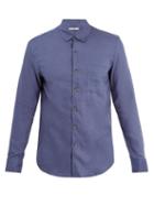 Matchesfashion.com Retromarine - Point Collar Single Cuff Linen Shirt - Mens - Navy