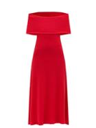 Mara Hoffman - Imogen Off-the-shoulder Midi Dress - Womens - Red