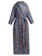 Matchesfashion.com Vetements - Floral Print Hooded Raincoat - Womens - Blue Multi