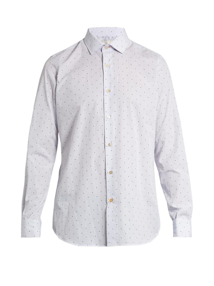 Paul Smith Double-cuff Dot-print Cotton-poplin Shirt