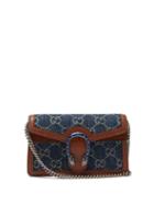 Gucci - Dionysus Super Mini Gg-denim Cross-body Bag - Womens - Denim
