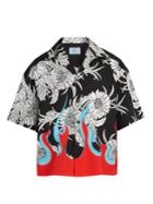 Prada Floral And Flame-print Cotton Shirt