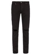 Matchesfashion.com Neuw - Iggy Powell Ripped Skinny Jeans - Mens - Black