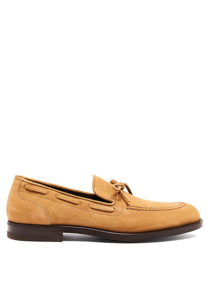 Bottega Veneta Bow-embellished Suede Loafers