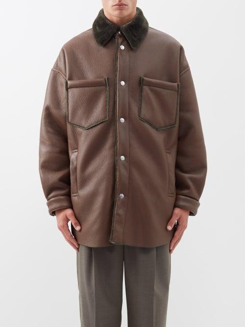 Nanushka - Mathis Faux Fur-trimmed Jacket - Mens - Dark Khaki