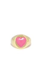 Ladies Jewellery Wilhelmina Garcia - Heart Enamel & Gold-vermeil Signet Ring - Womens - Pink Gold