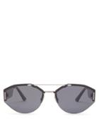 Matchesfashion.com Dior Homme Sunglasses - Dior0233s Oval Aviator Metal Sunglasses - Mens - Black