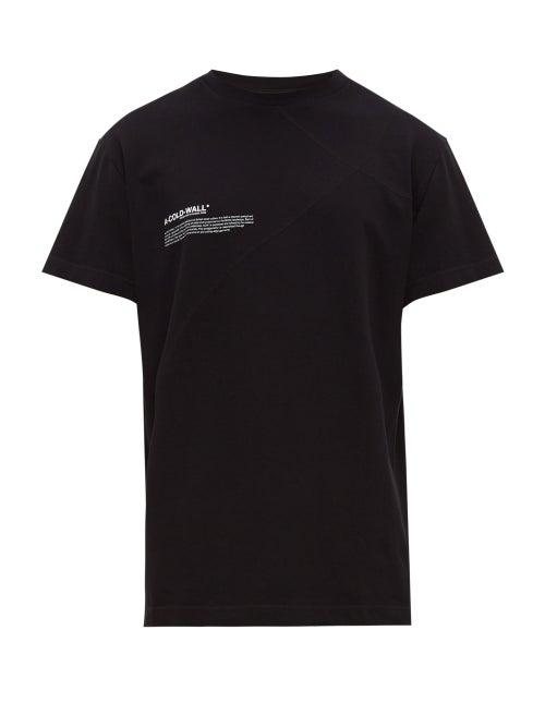 Matchesfashion.com A-cold-wall* - Mission Statement Print Cotton T Shirt - Mens - Black