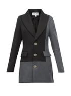 Matchesfashion.com Loewe - Single Breasted Peak Lapel Wool Jacket - Womens - Grey Multi