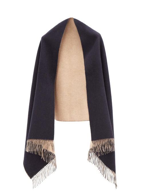 Matchesfashion.com Johnston's Of Elgin - Reversible Cashmere Stole - Womens - Navy