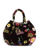 Matchesfashion.com Shrimps - Louisa Floral-beaded Velvet Handbag - Womens - Black Multi