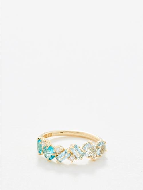 Suzanne Kalan - Diamond, Topaz, Paraiba & 14kt Gold Ring - Womens - Multi