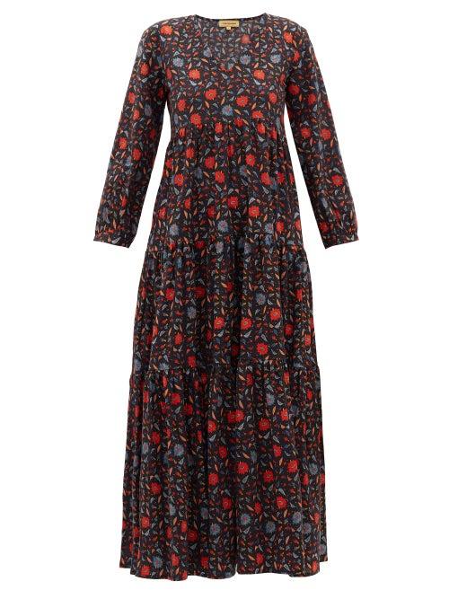 Matchesfashion.com Muzungu Sisters - Floral-print Organic-cotton Dress - Womens - Black Print