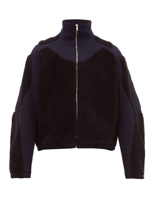 Matchesfashion.com Gmbh - Two Tone Fleece And Pressed Wool Jacket - Mens - Black