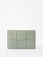 Bottega Veneta - Cassette Intrecciato-leather Cardholder - Womens - Light Green