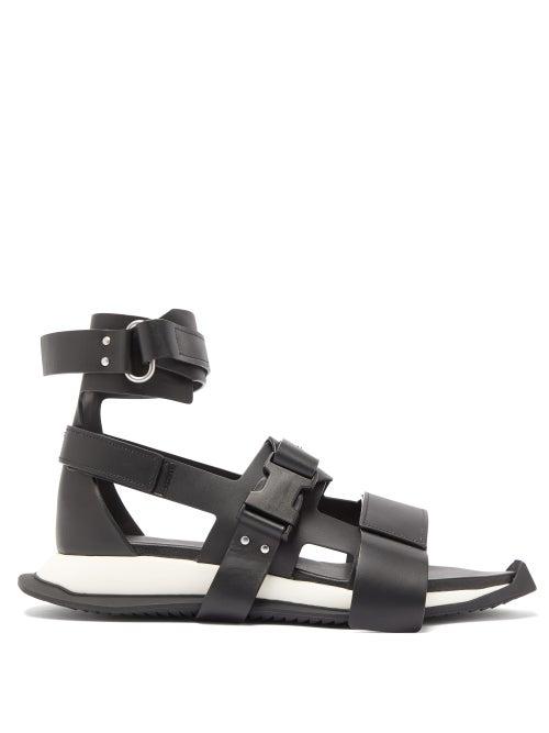 Matchesfashion.com Rick Owens - Gladi Runner Leather Sandals - Mens - Black