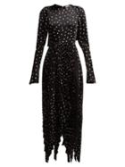 Matchesfashion.com Khaite - Greta Polka Dot Satin Crepe Dress - Womens - Black