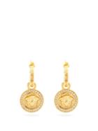 Matchesfashion.com Versace - Medusa Crystal-embellished Drop Earrings - Womens - Gold