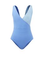Cossie + Co - The Ashley V-neck Swimsuit - Womens - Blue