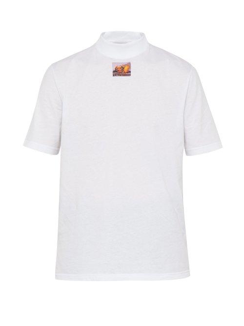 Matchesfashion.com Boramy Viguier - High Neck Cotton Jersey T Shirt - Mens - White