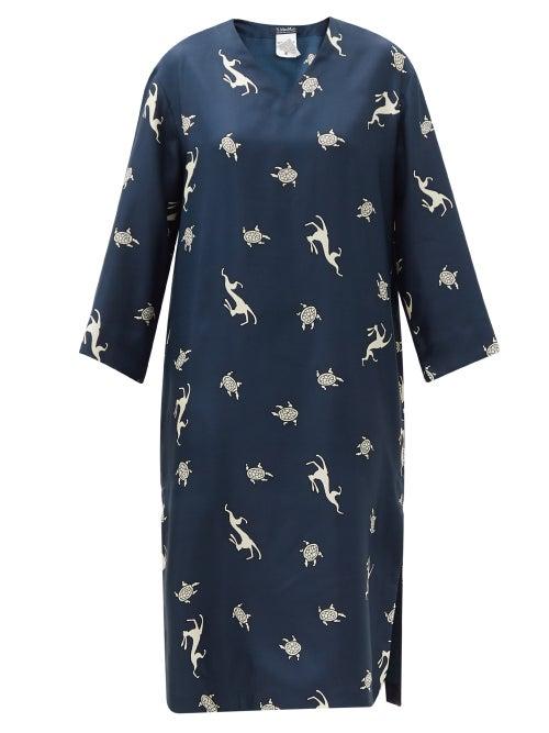 Matchesfashion.com S Max Mara - Girone Dress - Womens - Navy