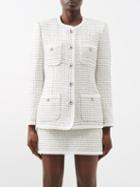 Alessandra Rich - Lurex And Tweed Jacket - Womens - White