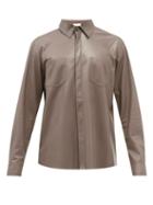 Mens Rtw Nanushka - Declan Vegan-leather Shirt - Mens - Grey