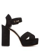 Matchesfashion.com Nicholas Kirkwood - Essential Mirrored-heel Suede Platform Sandals - Womens - Black