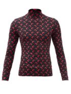 Marine Serre - Crescent Moon-print Recycled-jersey T-shirt - Mens - Red Multi