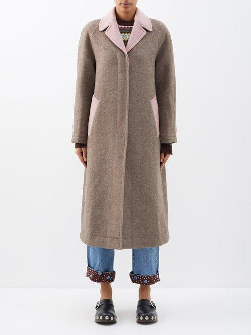 Caro Editions - Maggie Wool-herringbone Coat - Womens - Multi