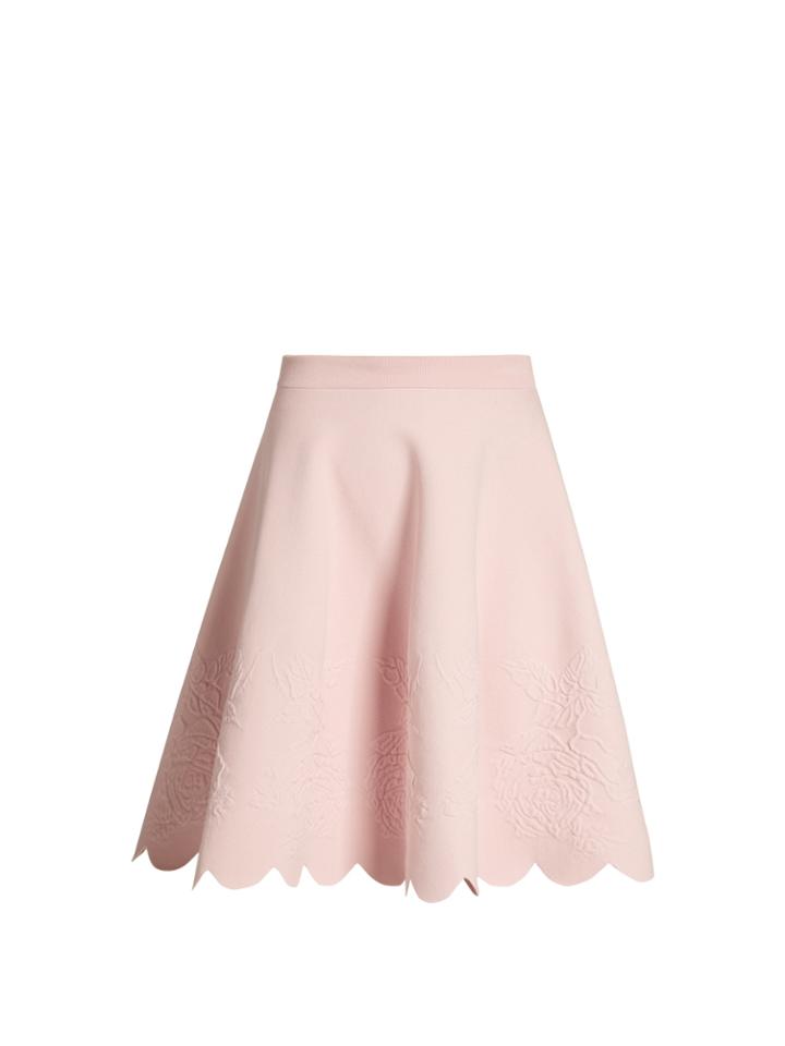 Alexander Mcqueen Scalloped-hem Matelass A-line Skirt