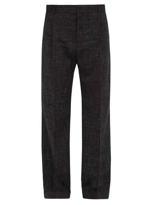 Matchesfashion.com Hope - West Wide Leg Wool Blend Poplin Trousers - Mens - Black