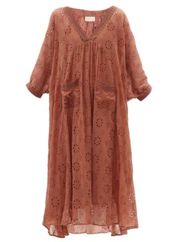 Matchesfashion.com Mes Demoiselles - De Beaurevoir Cotton Kaftan Dress - Womens - Brown