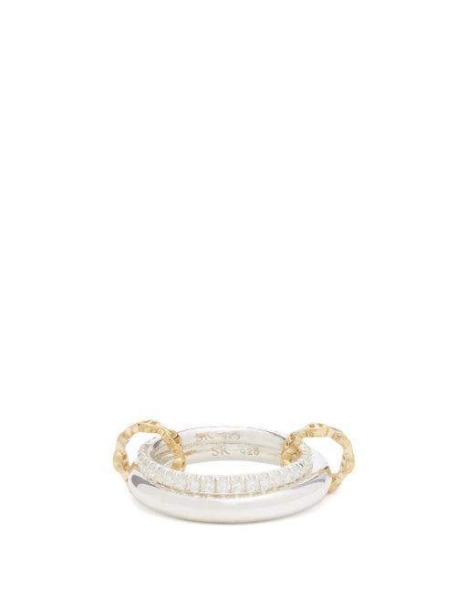 Matchesfashion.com Spinelli Kilcollin - X Hoorsenbuhs Virgo Diamond & Sterling Silver Ring - Womens - Silver Gold