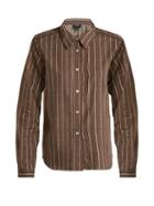 Matchesfashion.com A.p.c. - Mike Cotton And Silk Blend Shirt - Womens - Brown Stripe