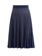 Matchesfashion.com Jonathan Simkhai - Mid Rise Pleated Midi Skirt - Womens - Navy Silver
