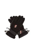 Matchesfashion.com Moncler Grenoble - Leather And Canvas Ski Gloves - Womens - Black