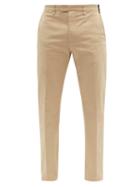 Mens Rtw Fendi - Cotton-blend Gabardine Straight-leg Trousers - Mens - Light Beige