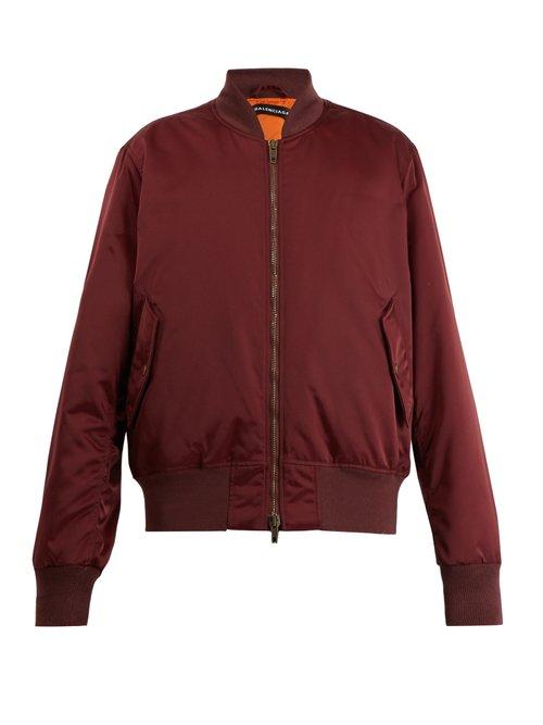 Matchesfashion.com Balenciaga - Logo Embroidered Bomber Jacket - Mens - Red