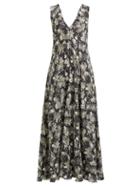 Matchesfashion.com Raey - Silk Twill Floral Print Slip Dress - Womens - Black Print