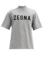 Matchesfashion.com Fearofgodzegna - Oversized High-neck Cotton-jersey T-shirt - Mens - Grey