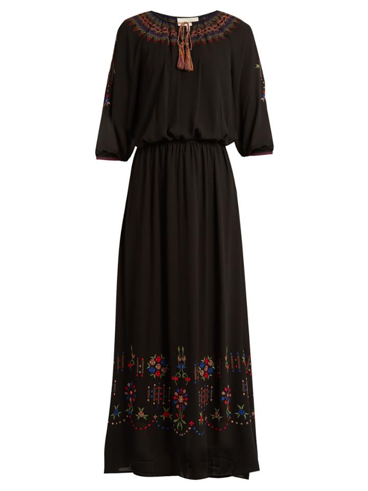The Great The Promenade Embroidered Cotton Maxi Dress
