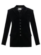 Matchesfashion.com Saint Laurent - Seven Button Cotton Velvet Blazer - Womens - Black