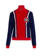 Matchesfashion.com Gucci - Varsity Stripe Velvet Track Top - Mens - Blue Multi