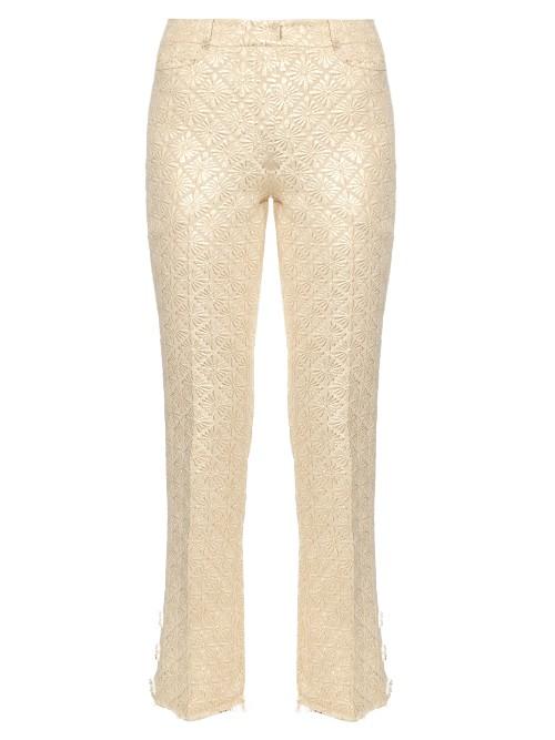 Simone Rocha Diamond Flower-jacquard Kick-flare Trousers