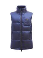 Fendi - Reversible Ff-print High-neck Quilted Down Gilet - Mens - Navy