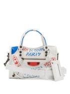 Matchesfashion.com Balenciaga - Classic City Mini Graffiti Printed Leather Bag - Womens - White Multi